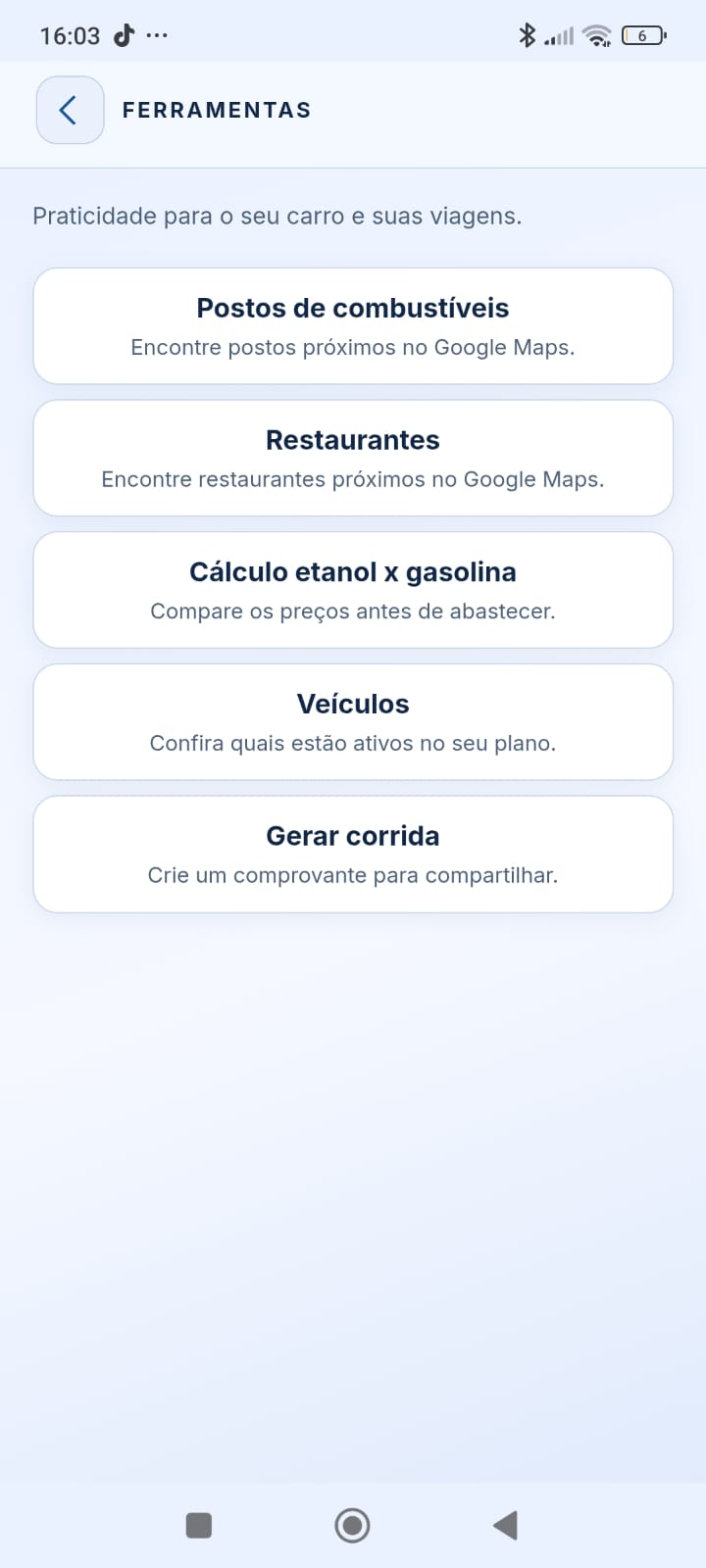 Ferramentas de postos, restaurantes, etanol e gasolina, veículos e corridas